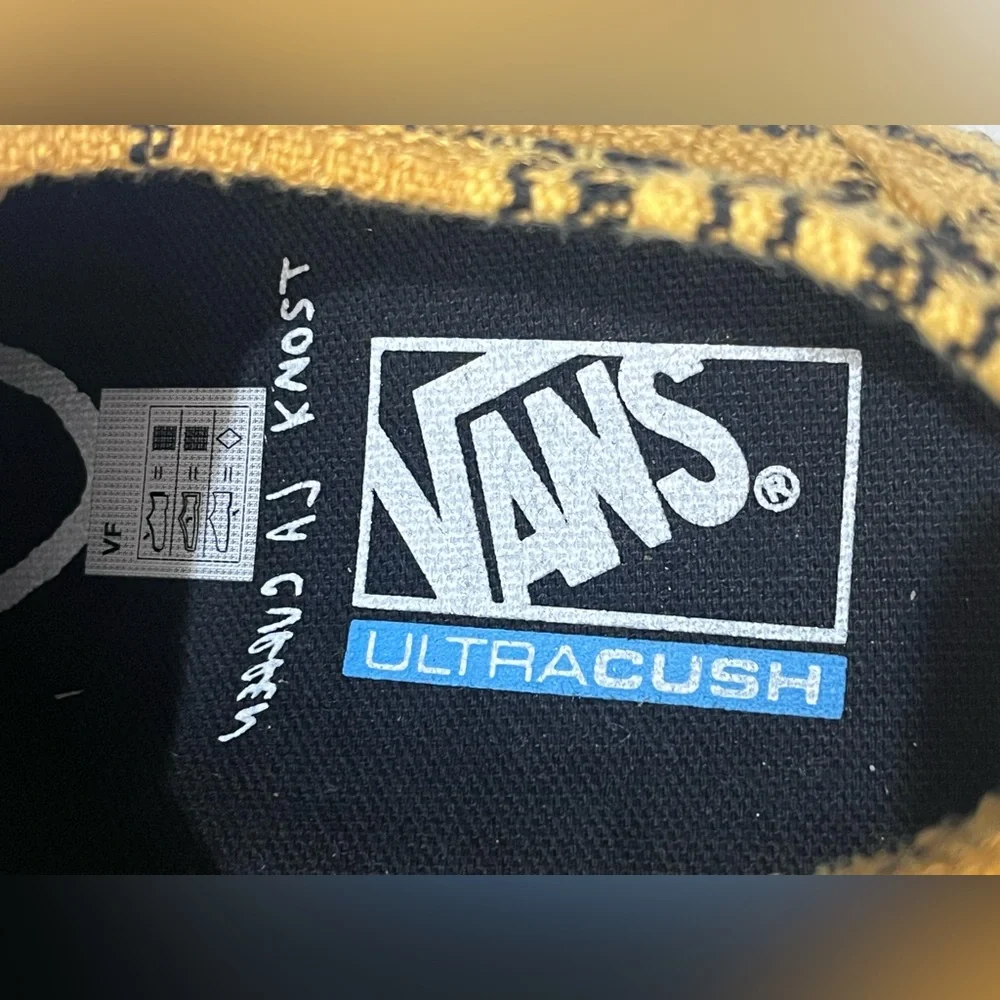 Vans UltraCush Alex Knost/Lee-Ann Curren Yellow Black Plaid Low-Top Sneakers - Picture 4 of 16